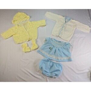 Vintage Infant Girl's Cardigans Dress Formal Lot of 3 Outfits Toddle Time